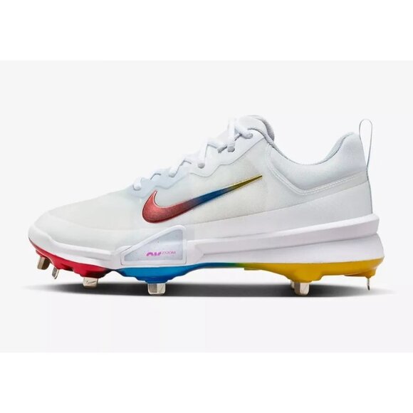 Nike Mens Force Zoom Trout 9 Pro Metal Baseball Cleats White Multicolor Size 13 - Picture 2 of 9